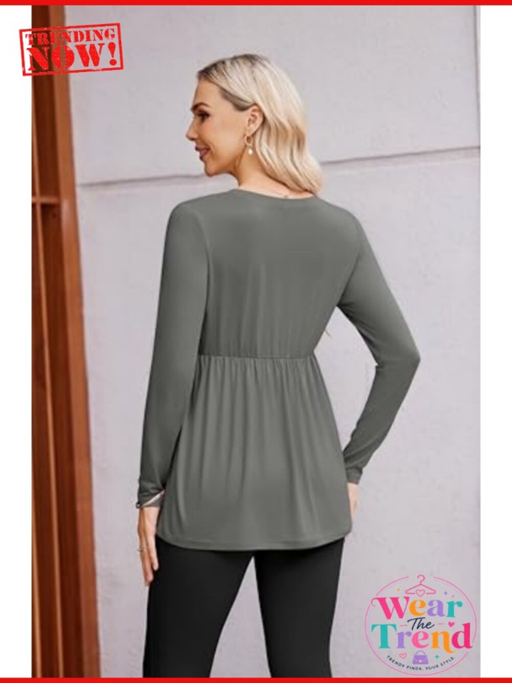 Ekouaer Maternity Long Sleeve V Neck T Shirt Top 4 Pack Pregnancy - Picture 2 of 6